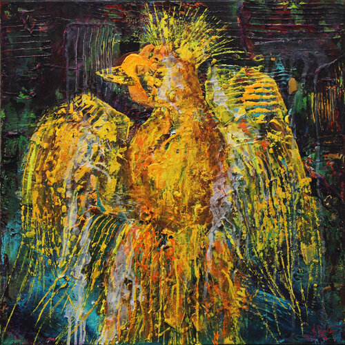 Vogelhochzeit anywhere? by Andreas Garbe, Painting for Sale on Select