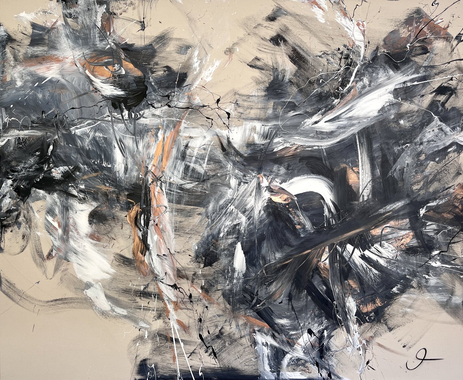 The silence behind the chaos Maria Bevilacqua-Fischer Original painting for sale