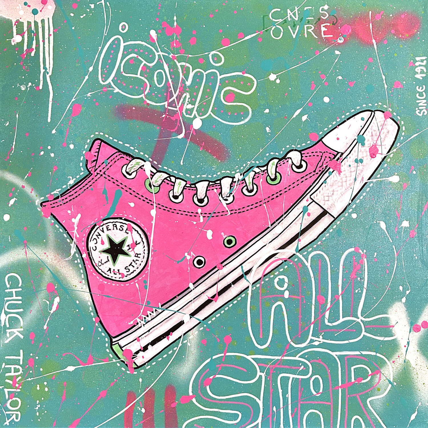 CONVERSE - TEAL SeCam Original painting for sale