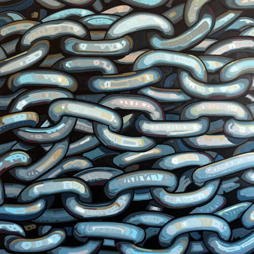 BLUE CHAINS by Manuel Di Chiara, Painting for Sale on Select