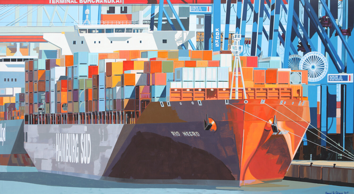 Rio Negro /Hamburg Süd Manuel Di Chiara Original painting for sale