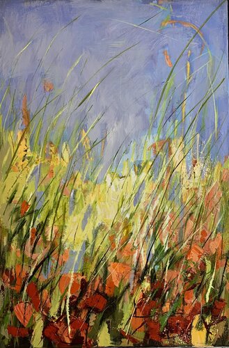 Les Coquelicots by Mona Berga, Painting for Sale on Select