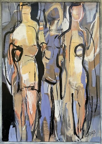 Trois Grâces by Mona Berga, Painting for Sale on Select