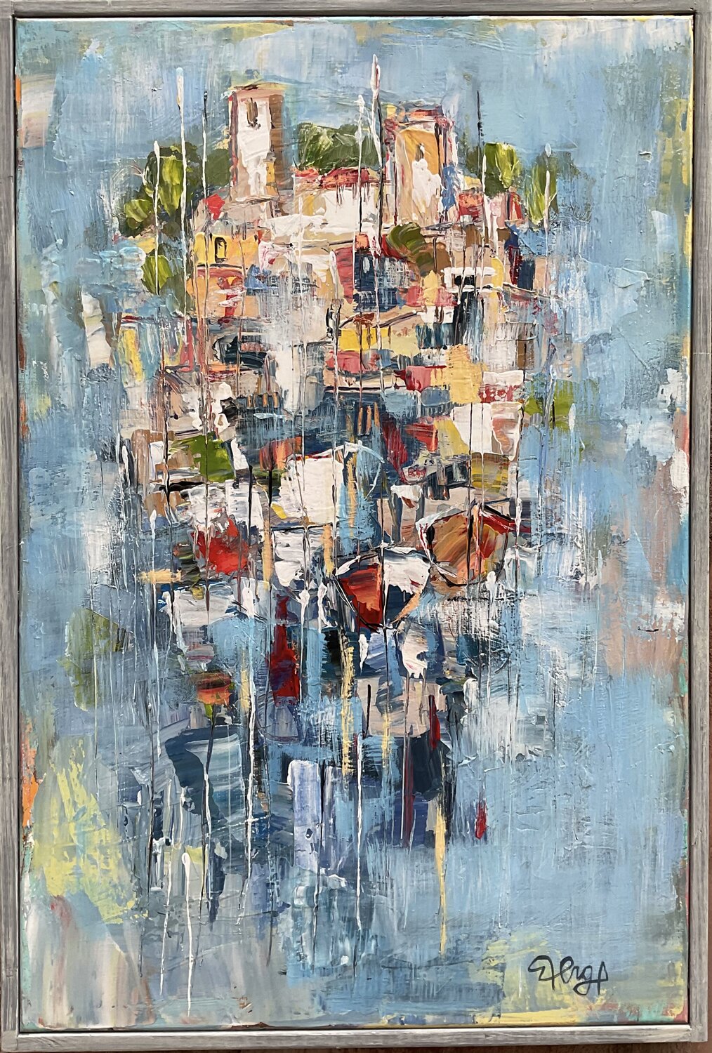 French Port Mona Berga Original painting for sale