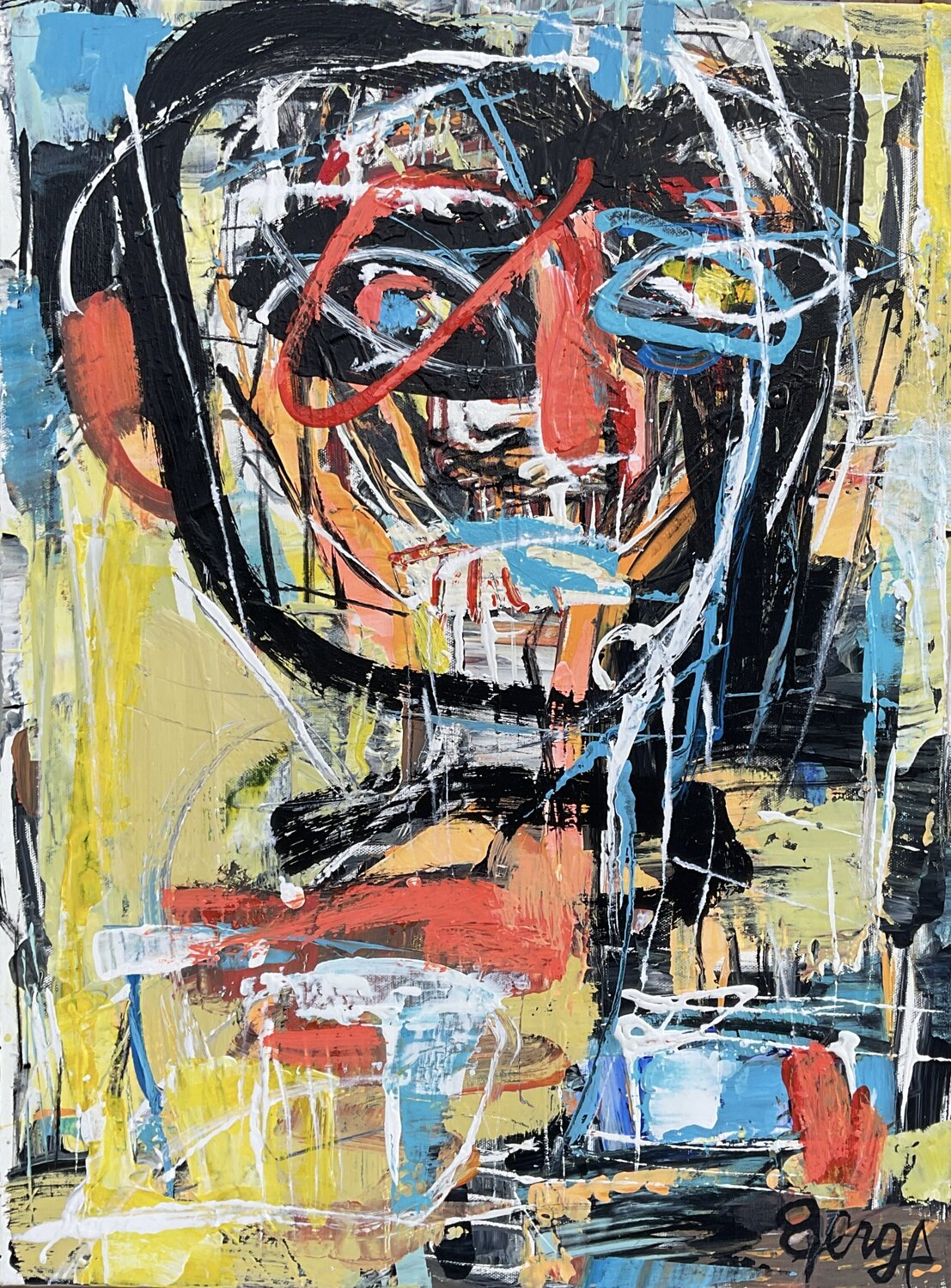 Epique Basquiat Mona Berga Original painting for sale