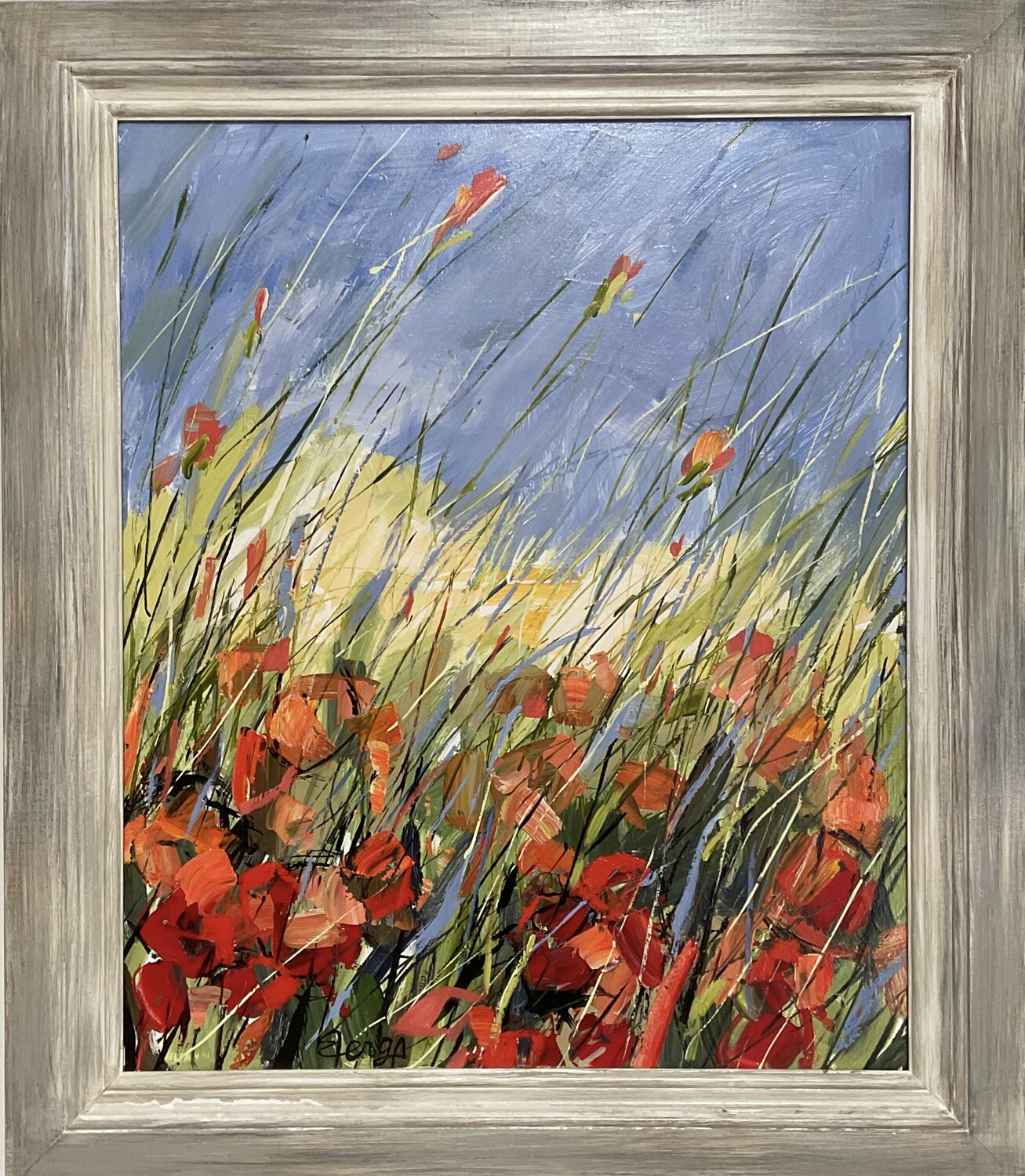 Les Coquelicots Mona Berga Original painting for sale