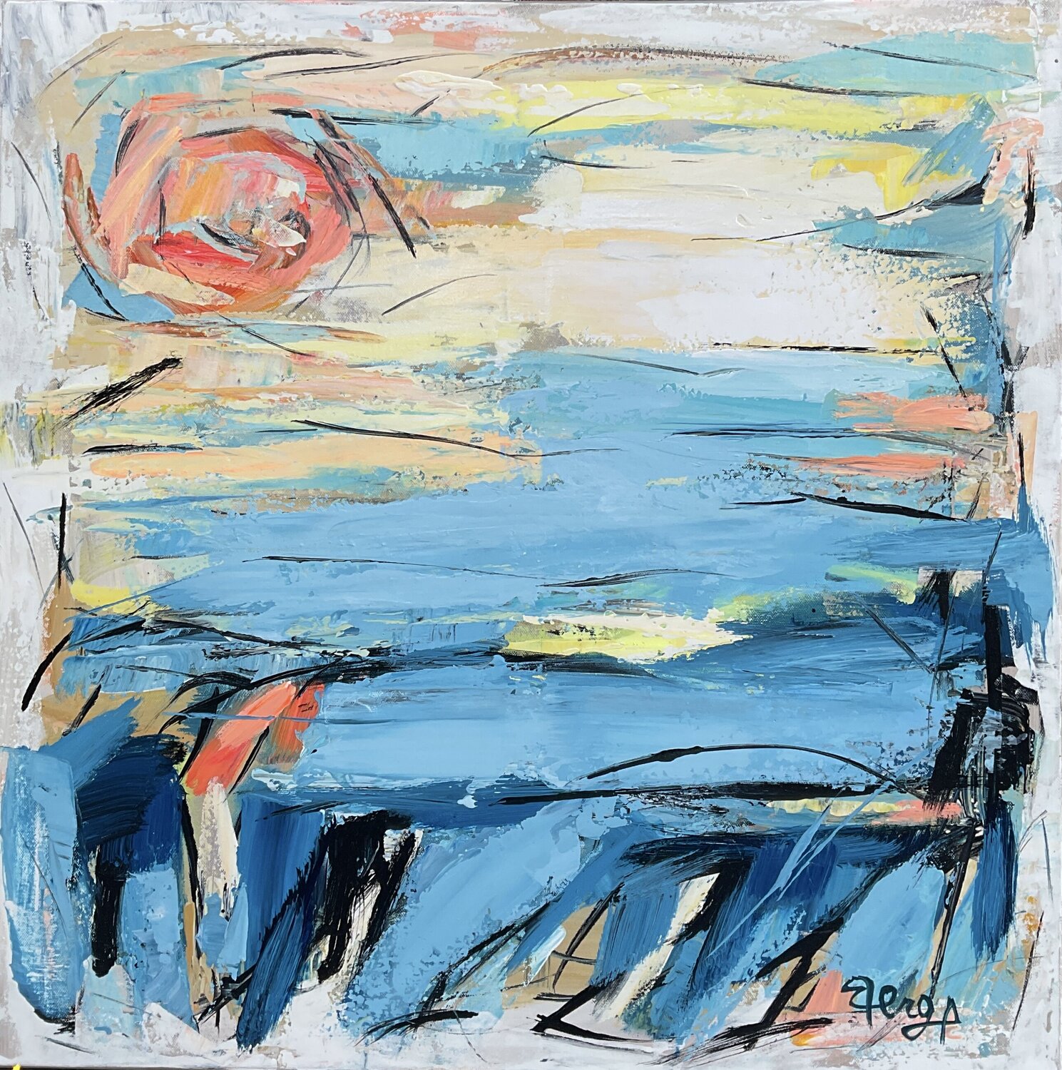 Deep Happiness Mona Berga Original painting for sale