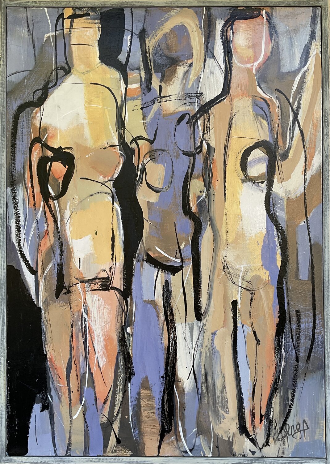 Trois Grâces Mona Berga Original painting for sale