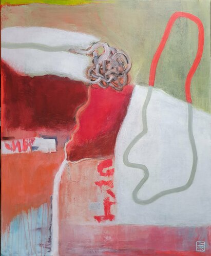 Allons-y en rouge! by Hélène Rooryck, Painting for Sale on Select