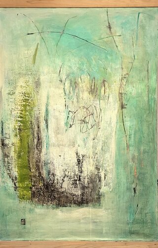Antagonia de verdes by Hélène Rooryck, Painting for Sale on Select