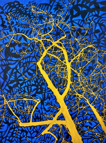 Velvet Gold Winter by Baptiste Laurent, Painting for Sale on Select