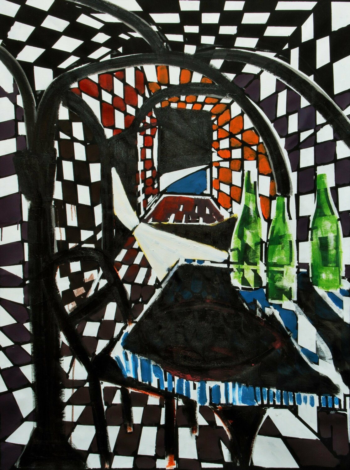 Corridor chess Baptiste Laurent Original painting for sale