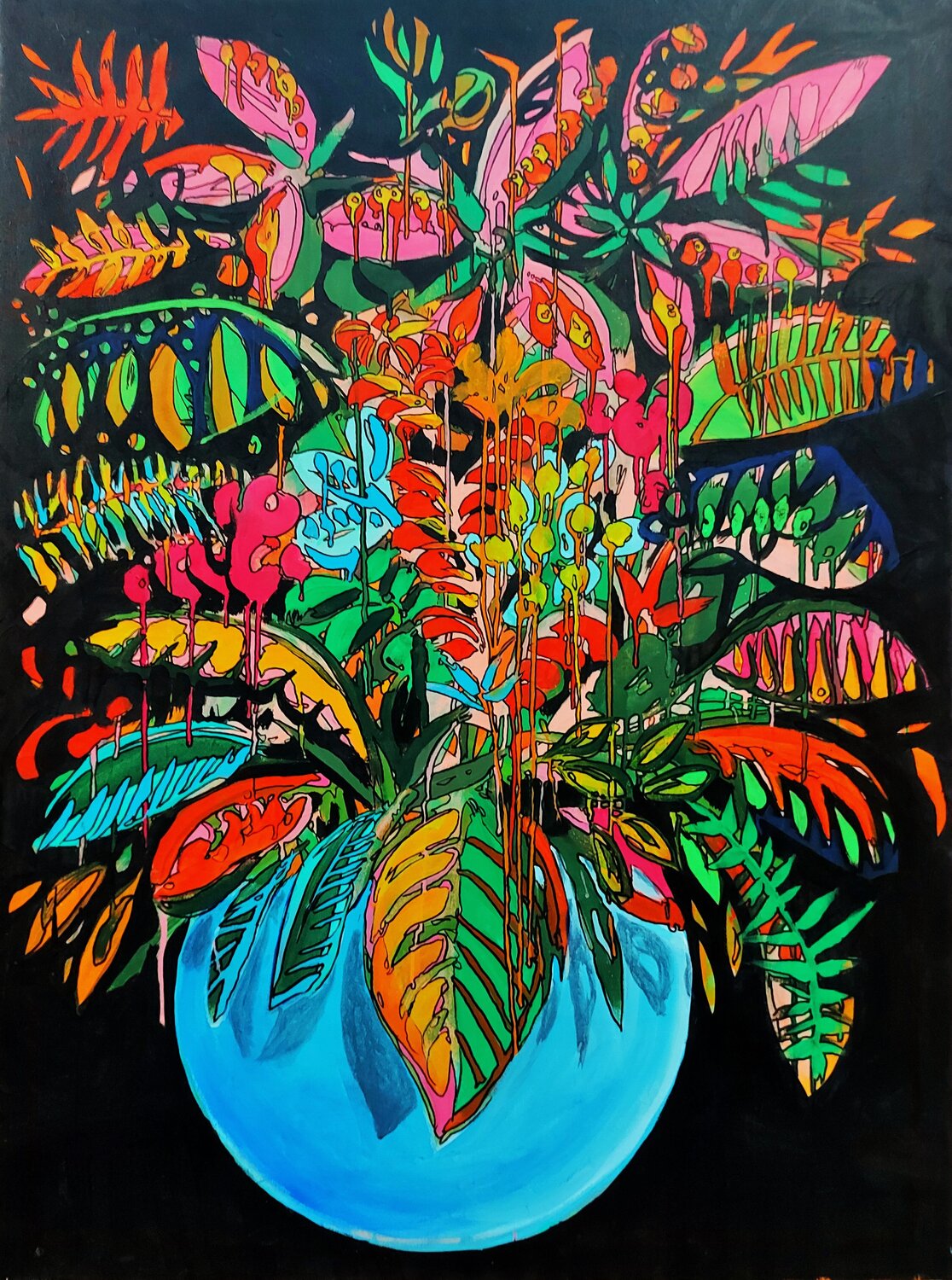 Bouquet a tutiplen Baptiste Laurent Original painting for sale