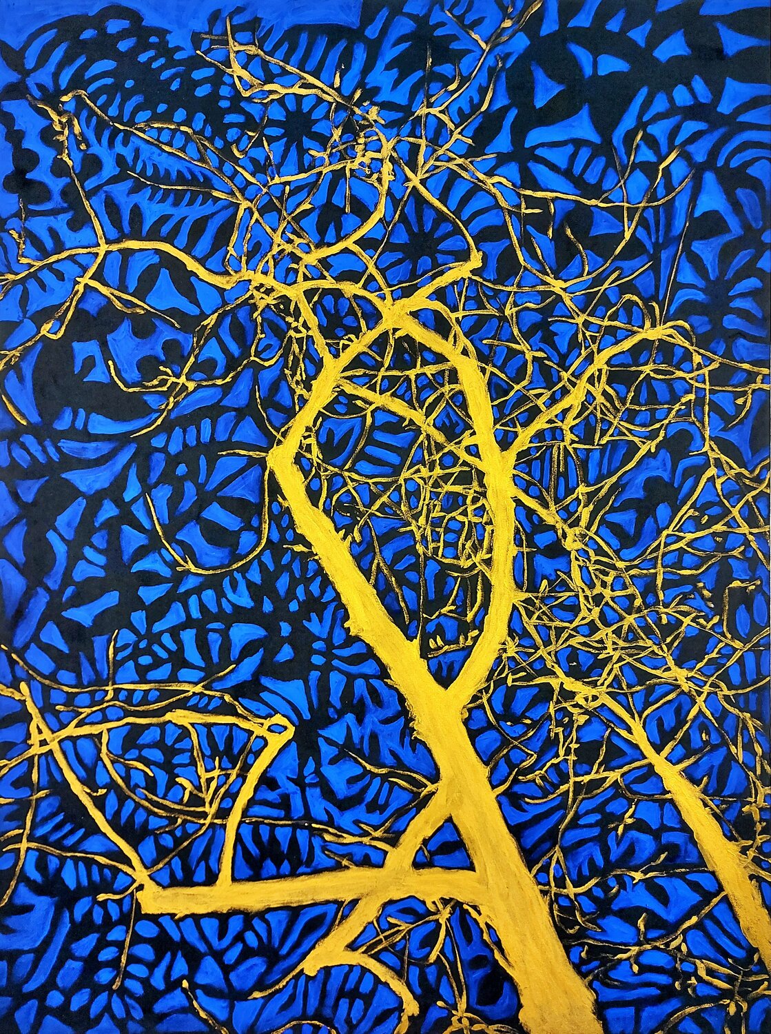 Velvet Gold Winter Baptiste Laurent Original painting for sale