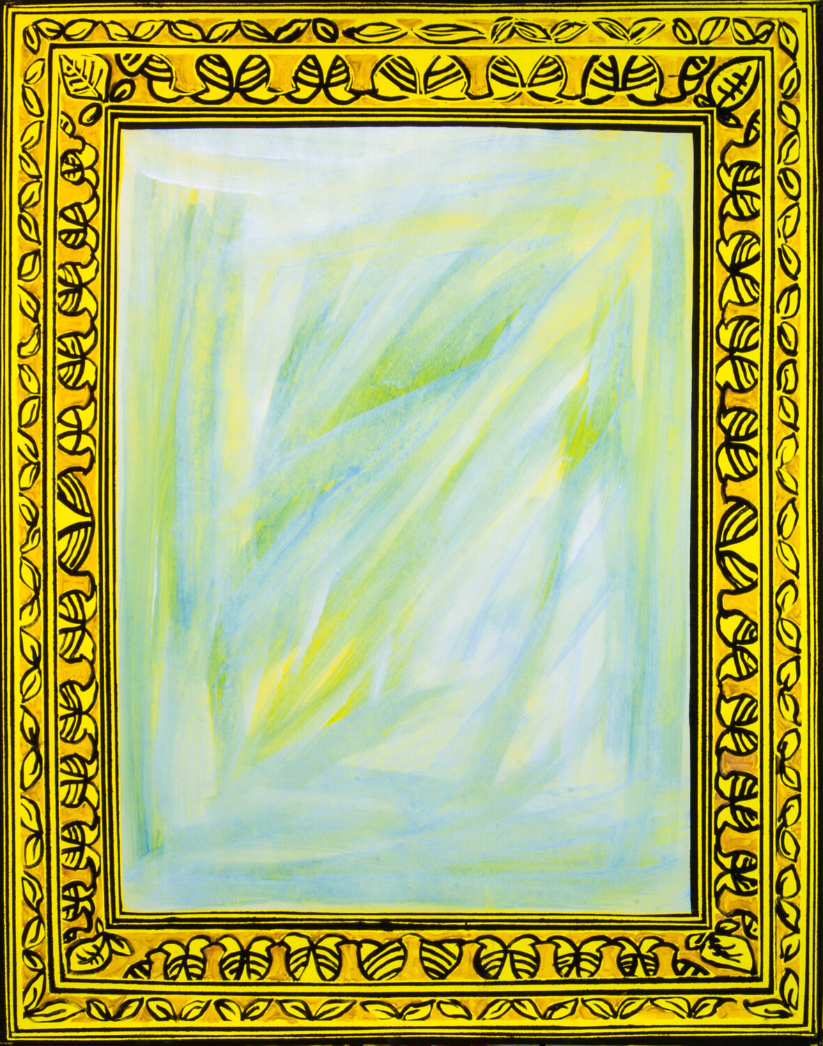 Miroir sans reflet moulure noire Baptiste Laurent Original painting for sale