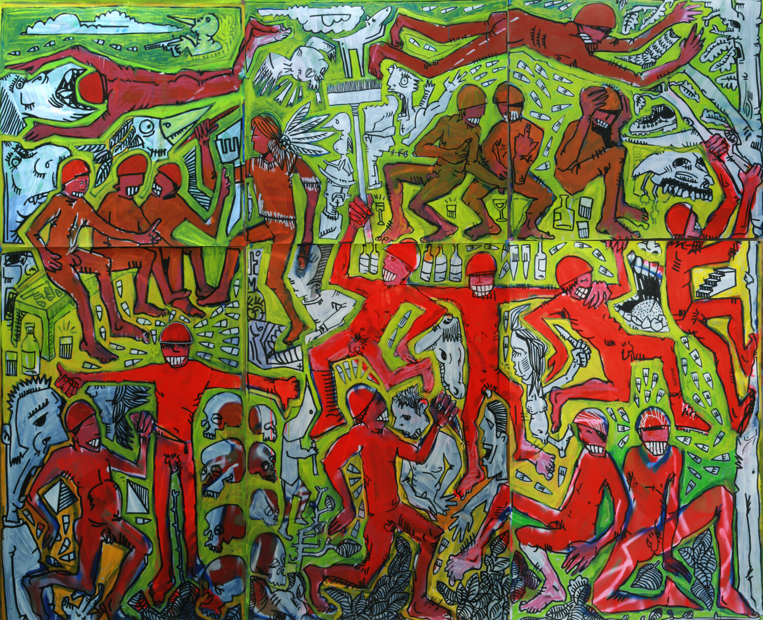 Du balai l'Apache Baptiste Laurent Original painting for sale