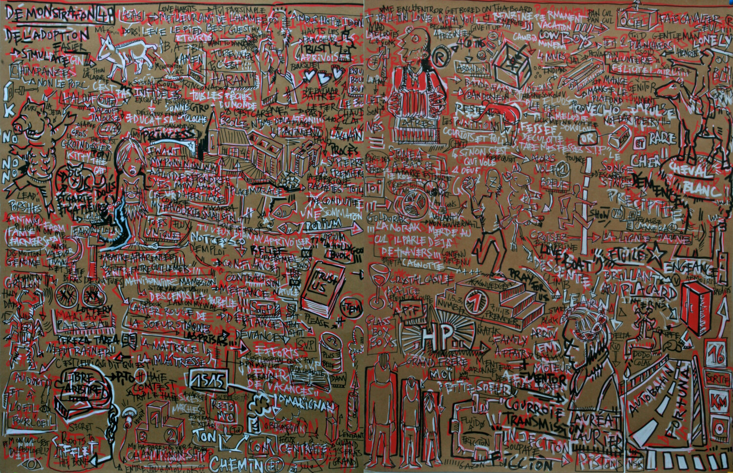 De l'adoption Baptiste Laurent Original painting for sale