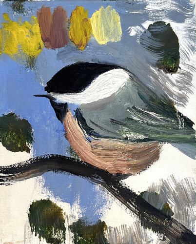 Black-capped Chickadee by David Sheldon, Painting for Sale on Select