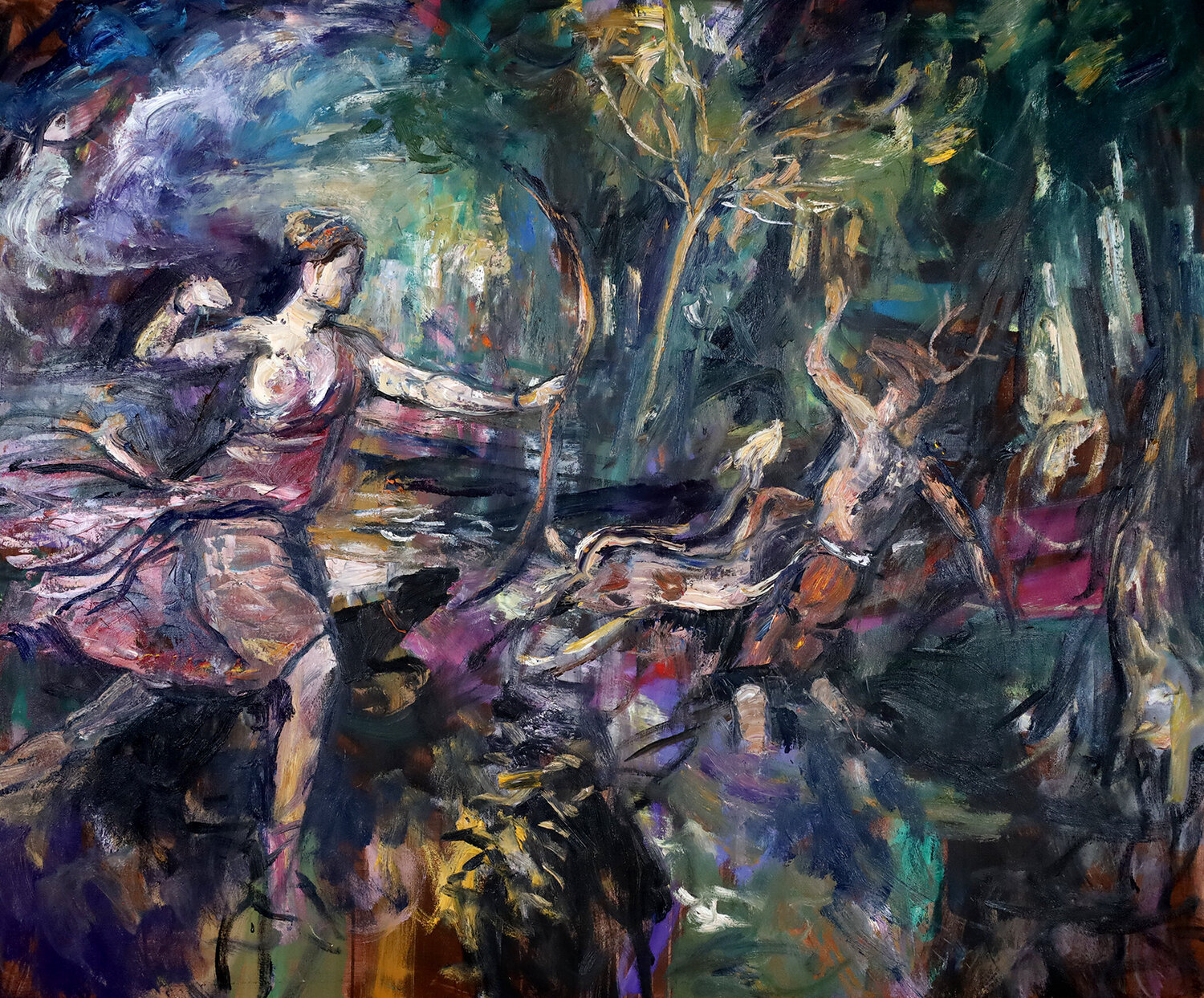 The Death of Acteon (After Titian) David Sheldon Original painting for sale