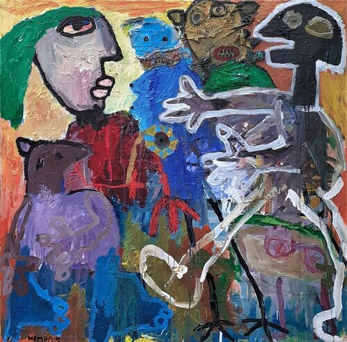 C'est top de rencontrer le bonheur by Ronnie NEMORIN, Painting for Sale on Select