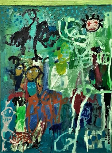 Les combattants troubadours by Ronnie NEMORIN, Painting for Sale on Select