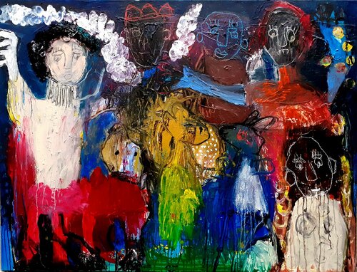 Fiesta noctambule by Ronnie NEMORIN, Painting for Sale on Select