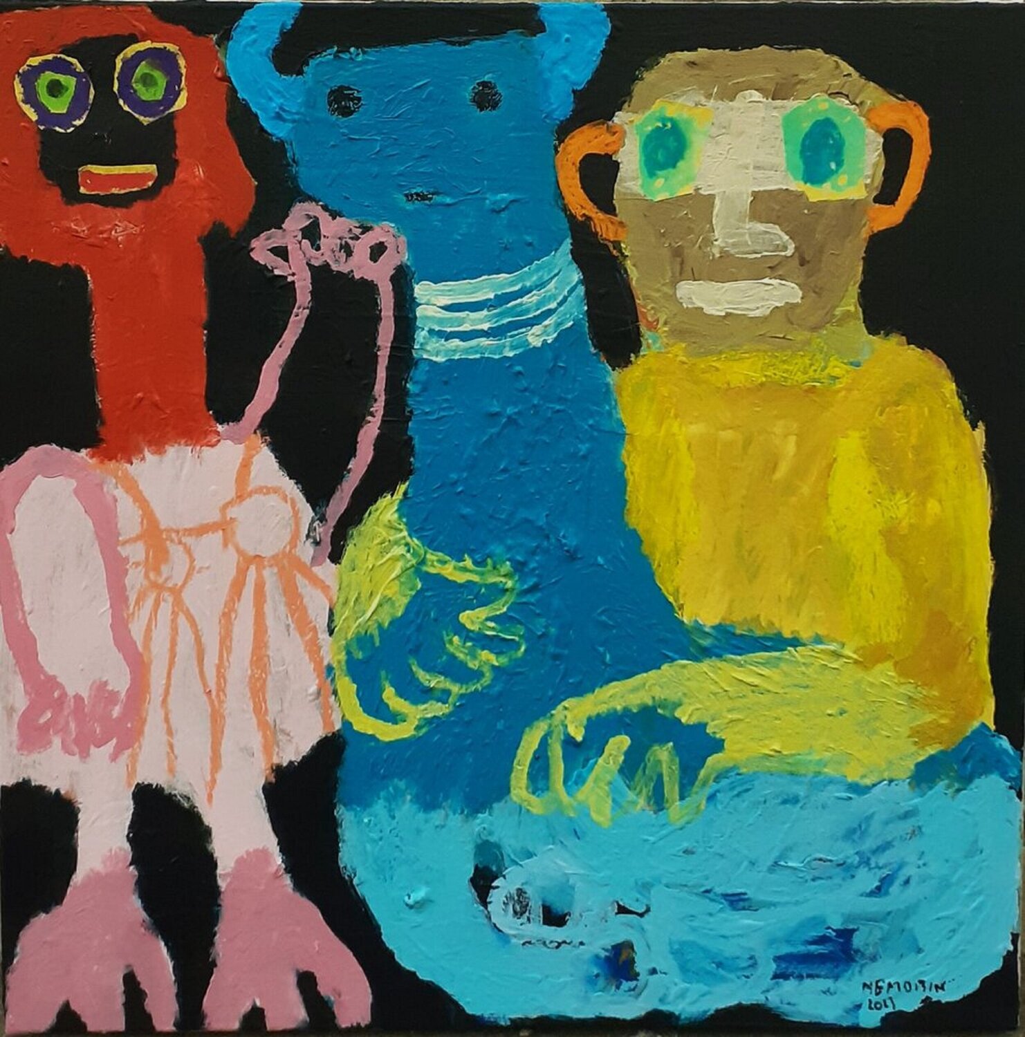 Tendrement Libre Ronnie NEMORIN Original painting for sale