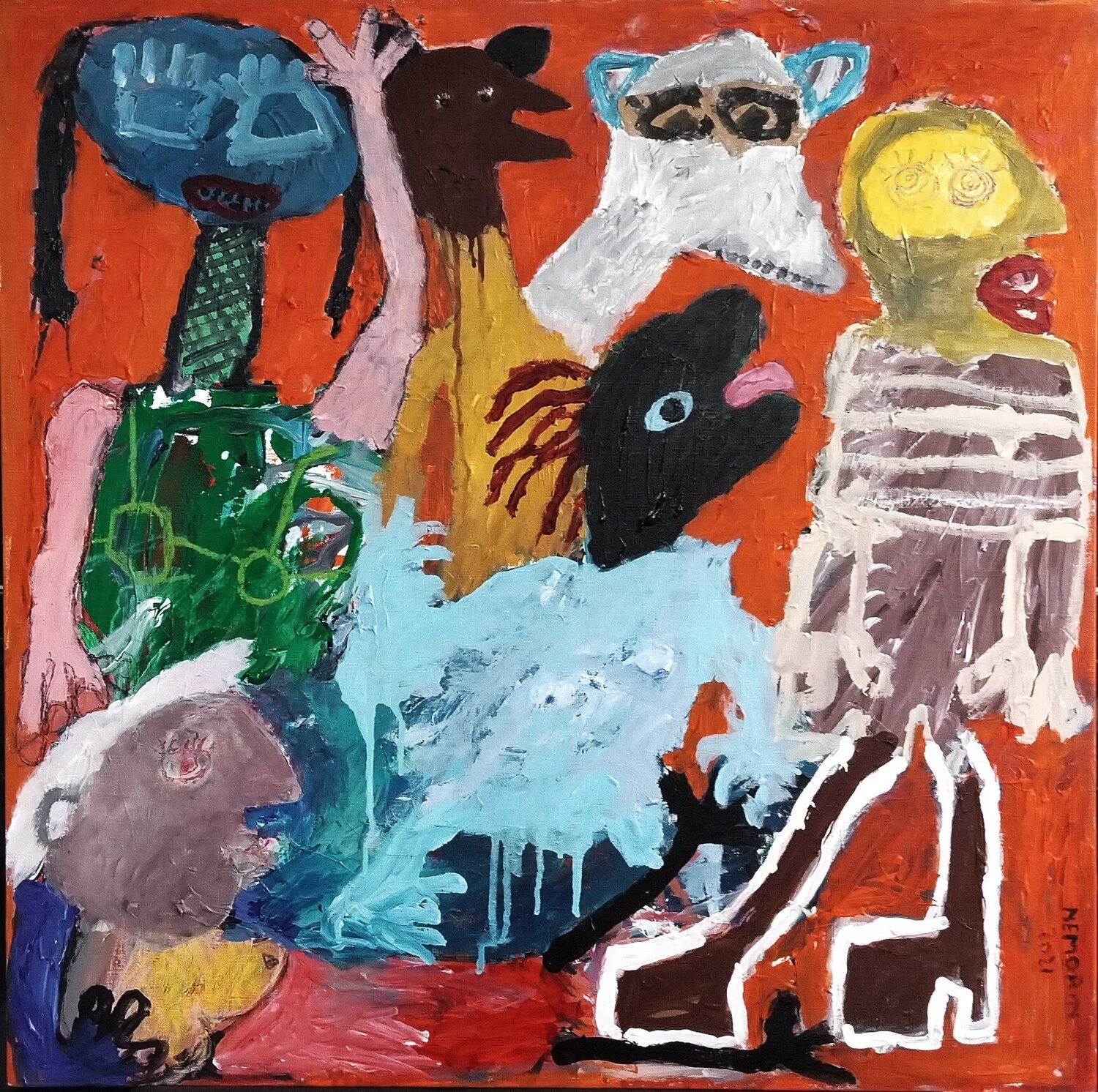 Ne subissons plus le systeme !!! Ronnie NEMORIN Original painting for sale