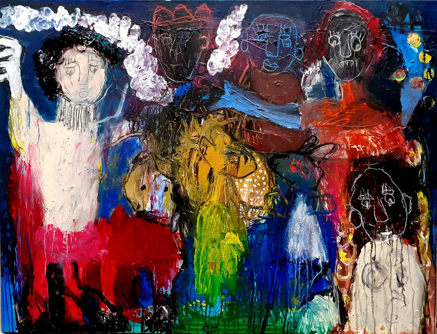 Fiesta noctambule Ronnie NEMORIN Original painting for sale