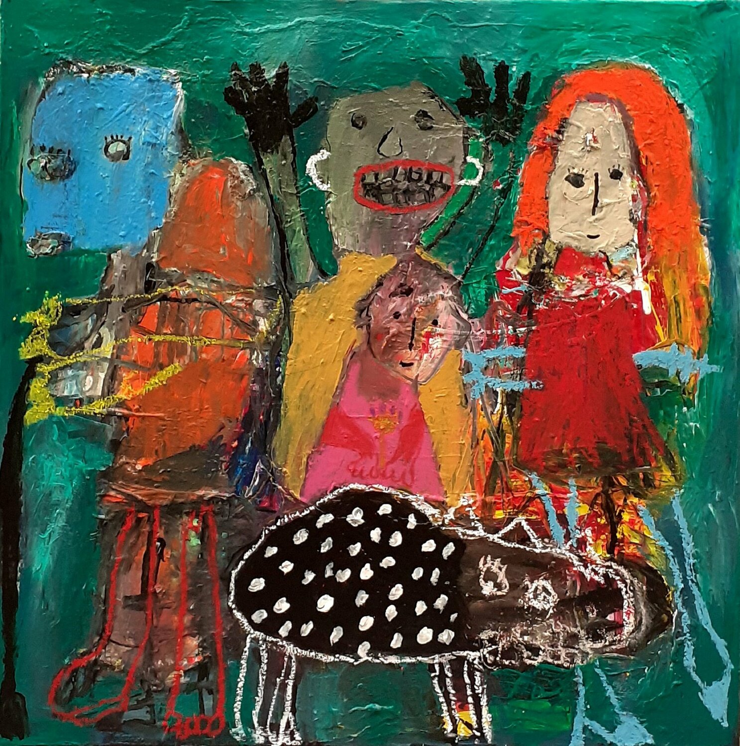 Du calme les gars Ronnie NEMORIN Original painting for sale