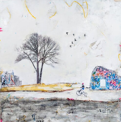 Même endroit qu'auparavent... by Maryline Lemaitre, Painting for Sale on Select