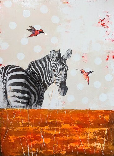 Drôle de zebre by Maryline Lemaitre, Painting for Sale on Select