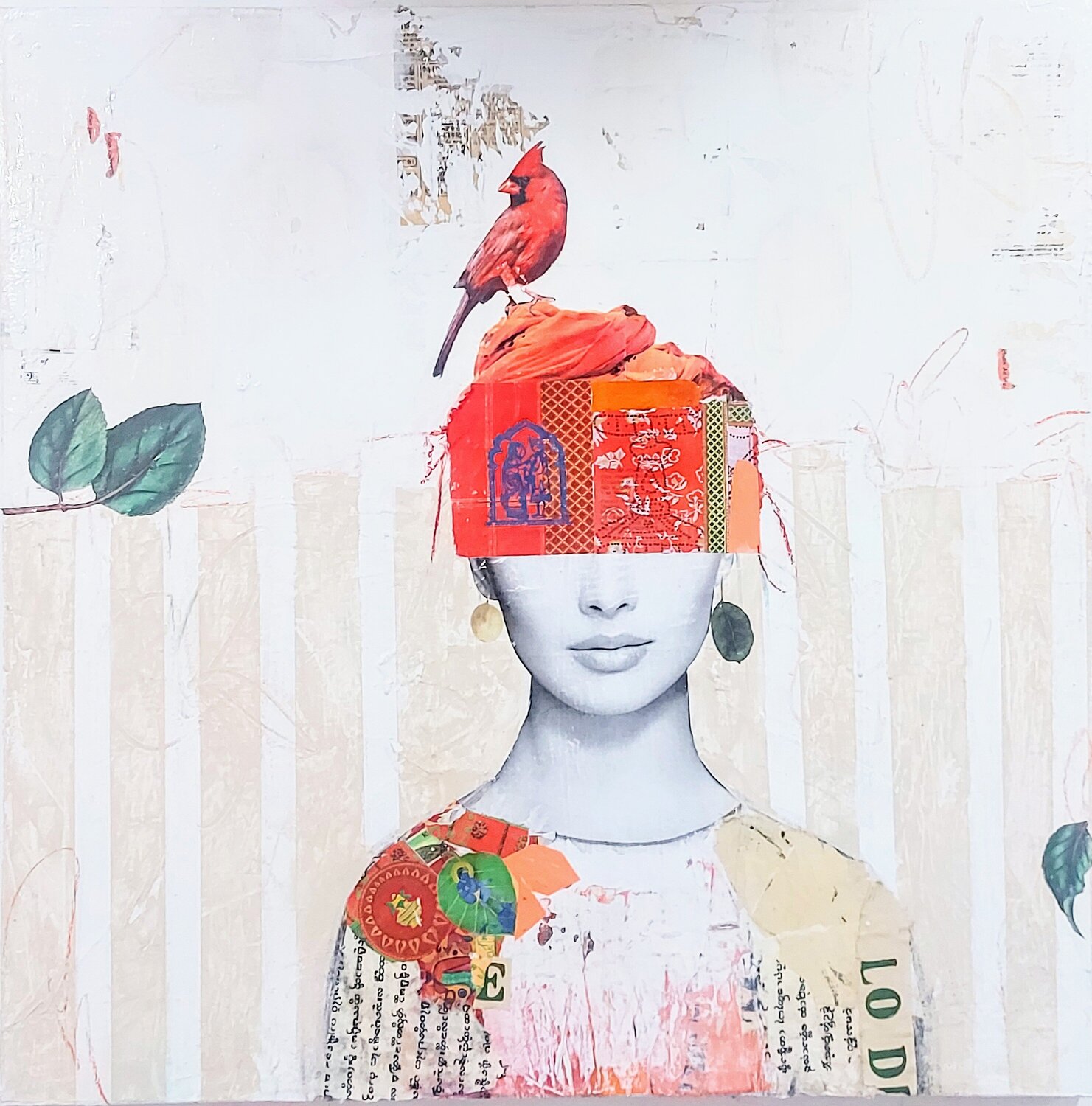 Shady et l'oiseau Maryline Lemaitre Original painting for sale
