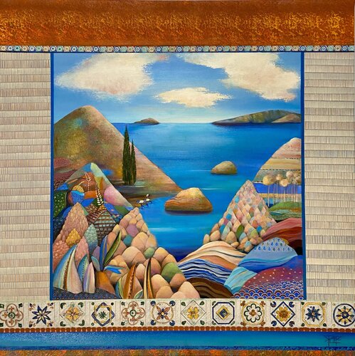 Dépasser les montagnes by Sylvie Poupé, Painting for Sale on Select
