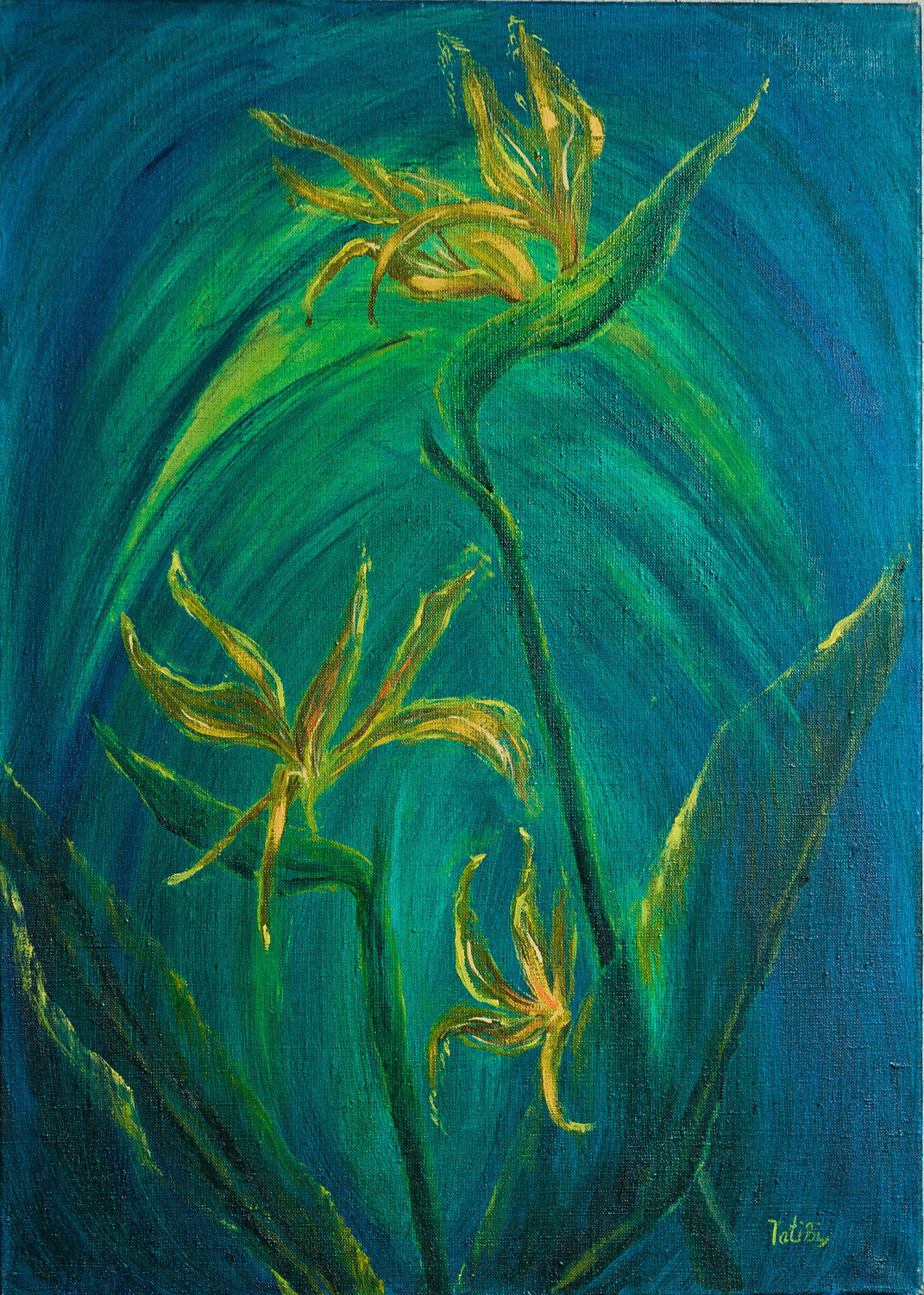 Mystery Flowers Tanya Bilous Original painting for sale