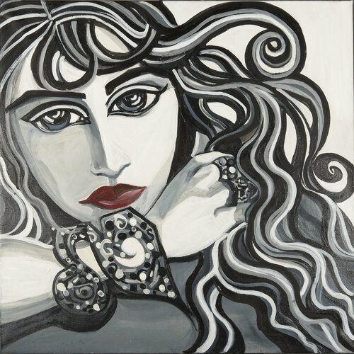 FEMME AU BRACELET by Zigou, Painting for Sale on Select