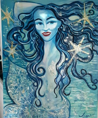 Shella sirène des mers chaudes by Zigou, Painting for Sale on Select