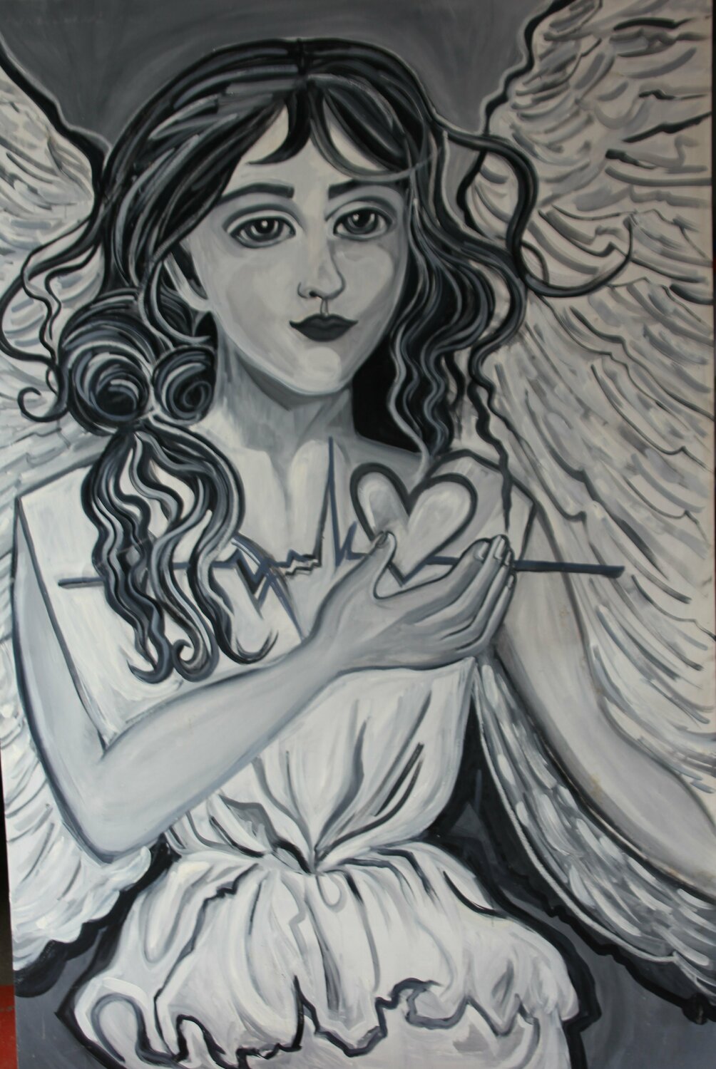 L'ange  passeur d'âmes Zigou Original painting for sale