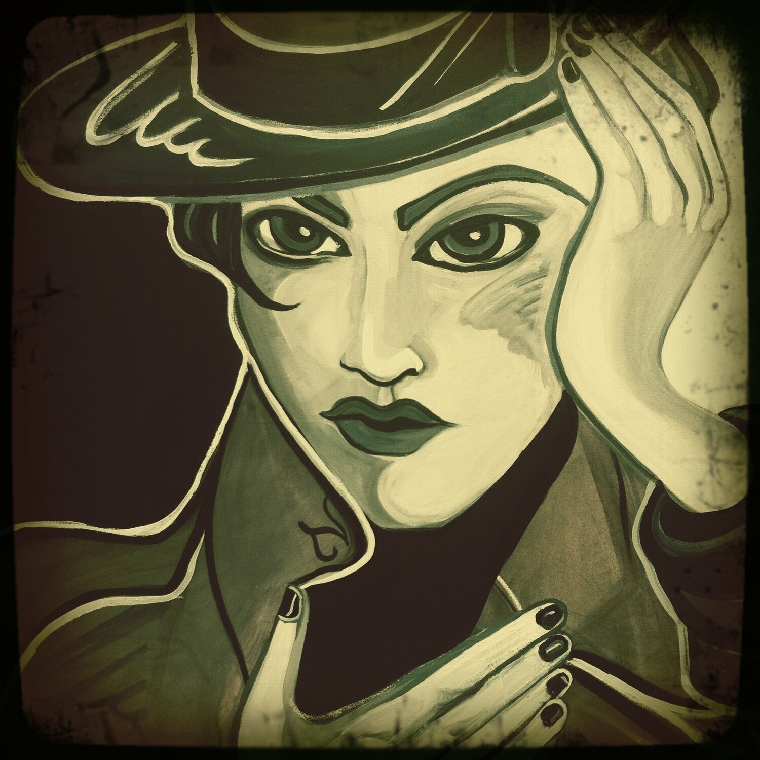 heroine serie noire Zigou Original painting for sale