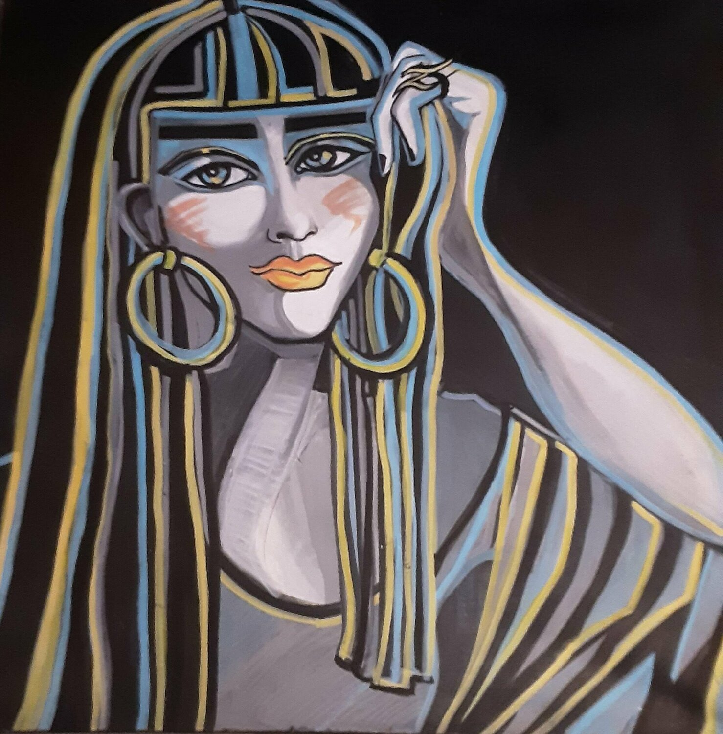 la Muse egytienne Zigou Original painting for sale