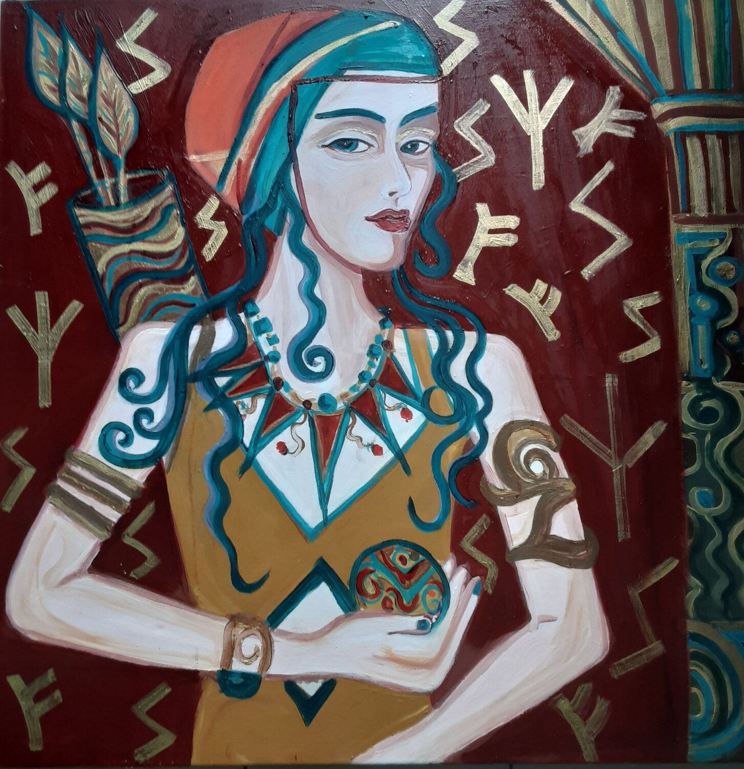 l'archer viking Zigou Original painting for sale
