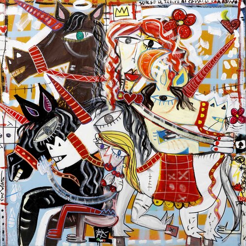 Unicorni e Donne by Alessandro Siviglia, Painting for Sale on Select