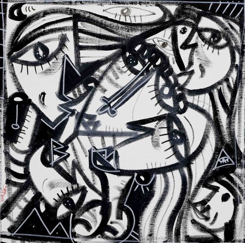 Beato tra le Donne by Alessandro Siviglia, Painting for Sale on Select