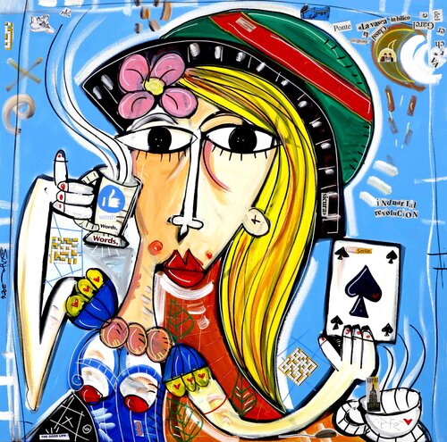 Lady Influencer by Alessandro Siviglia, Painting for Sale on Select