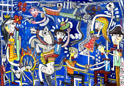 Il Circo dei Sogni by Alessandro Siviglia, Painting for Sale on Select