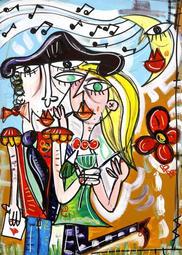 La Luna che ci guarda by Alessandro Siviglia, Painting for Sale on Select