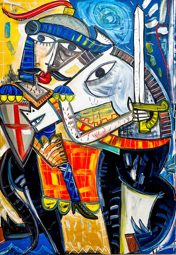 Cavallo e Cavaliere by Alessandro Siviglia, Painting for Sale on Select