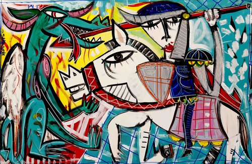 San Jorge Matando al Dragòn by Alessandro Siviglia, Painting for Sale on Select