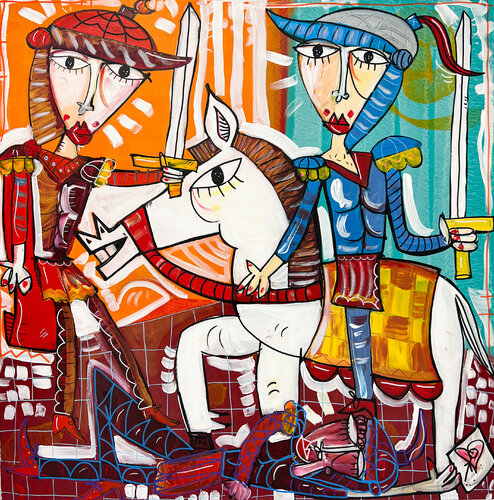 Avanti un Altro by Alessandro Siviglia, Painting for Sale on Select