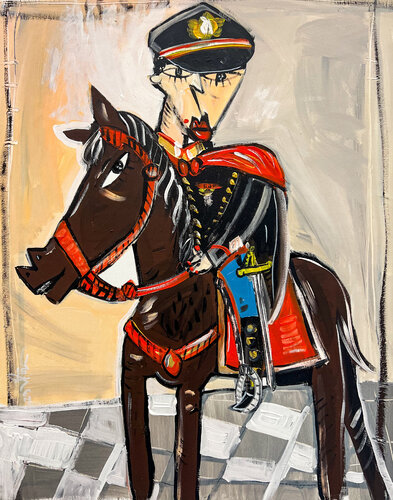 Polizia a Cavallo by Alessandro Siviglia, Painting for Sale on Select